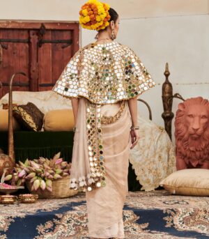 Mradul Aayna Cape Saree