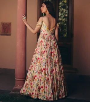 Off Shoulder Floral Gown