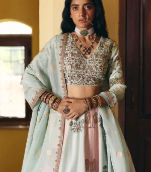 Pink & Mint Lehenga