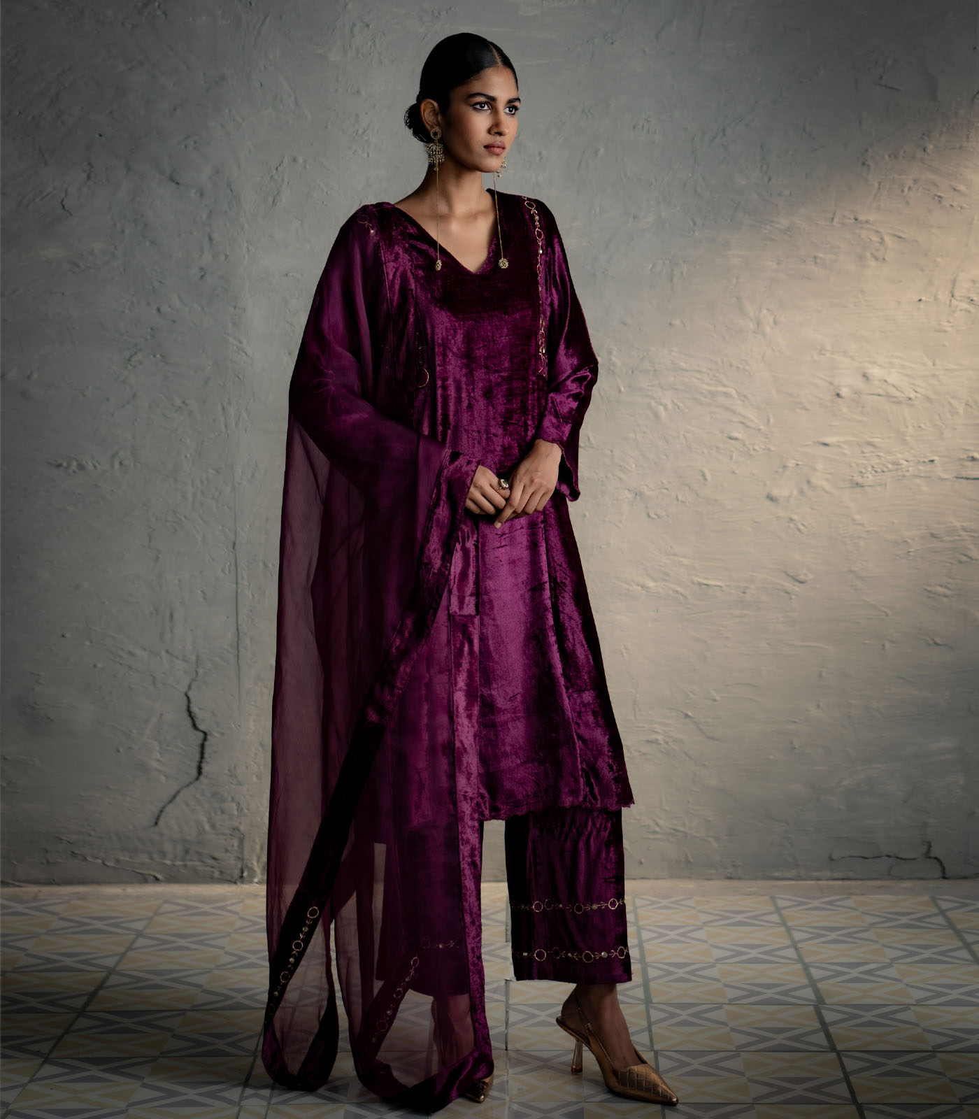 Phiran Style Velvet kurta Set