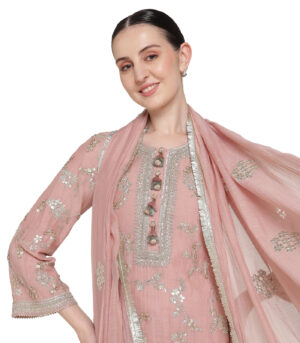 VRINDA GOTA JAAL KURTA SET