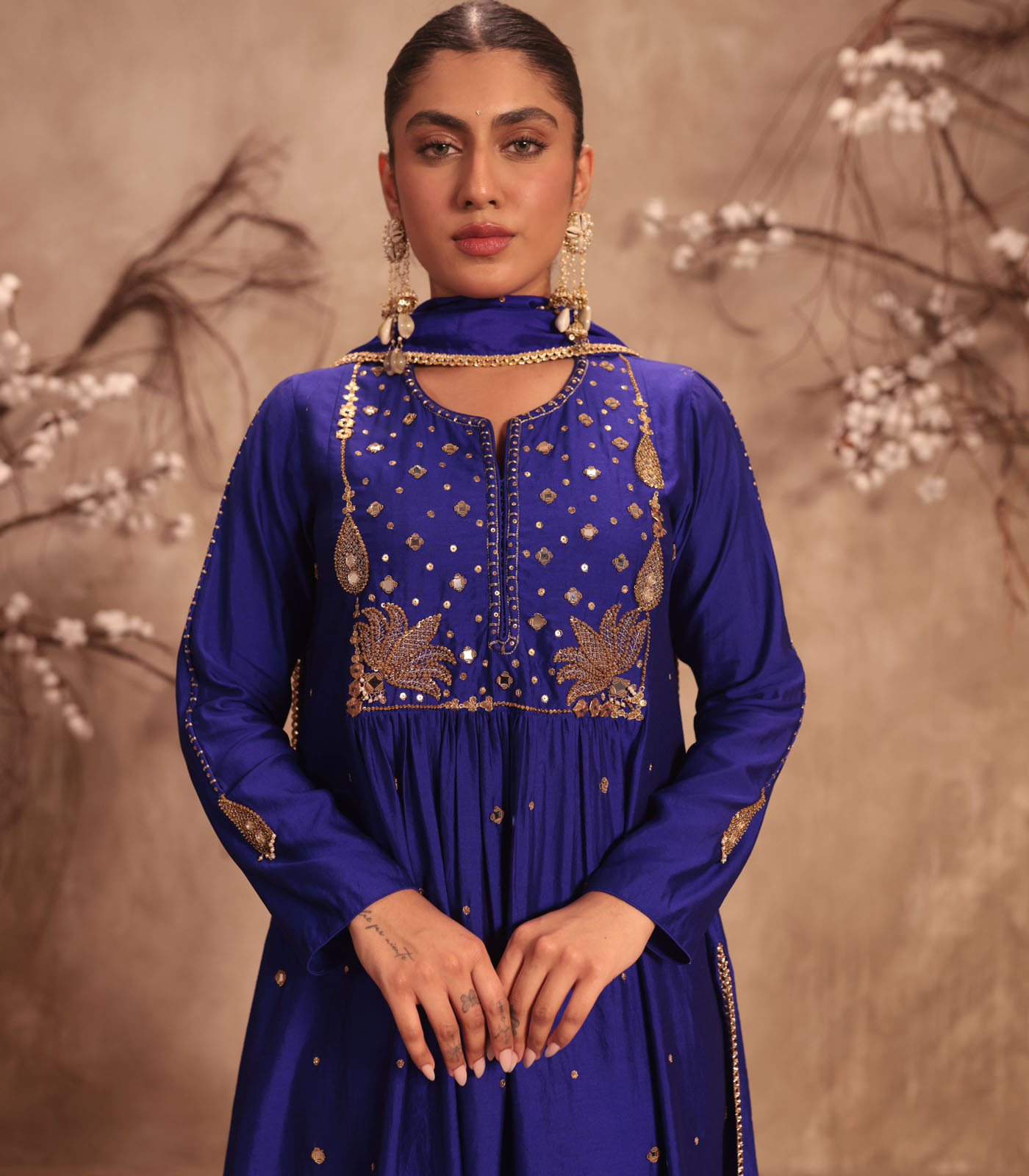 Nazakat Indigo Frockstyle Kurta Set - Image 4