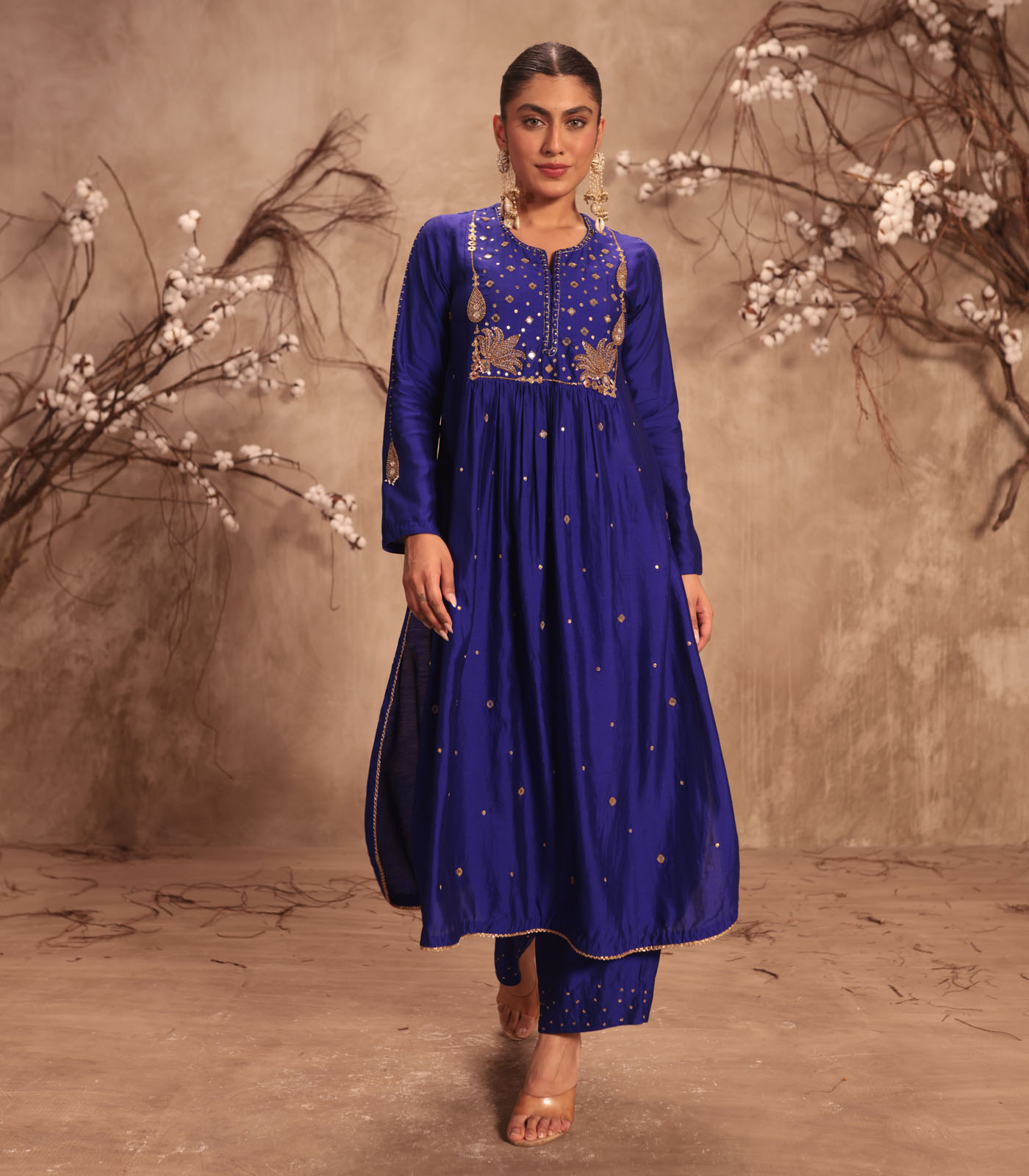 Nazakat Indigo Frockstyle Kurta Set