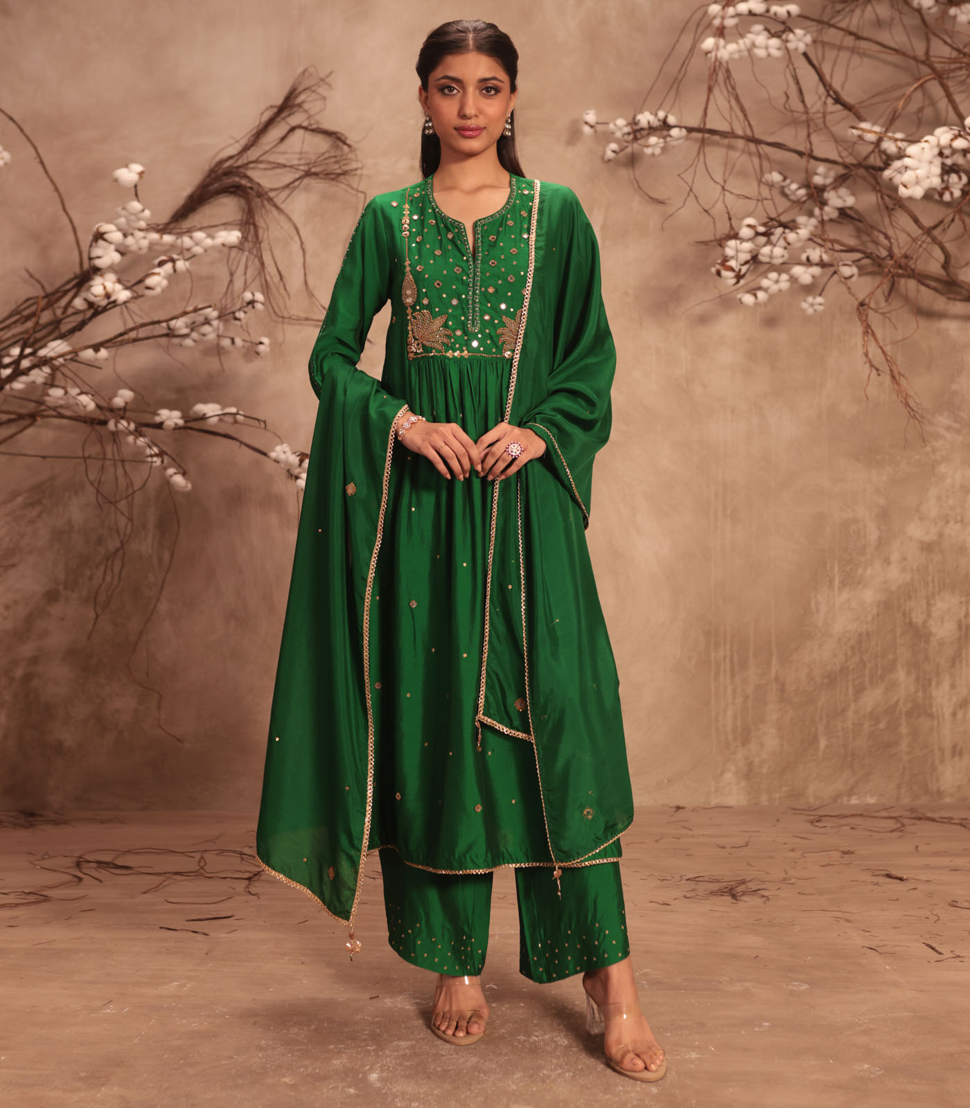 Nazakat Green Frockstyle Kurta Set