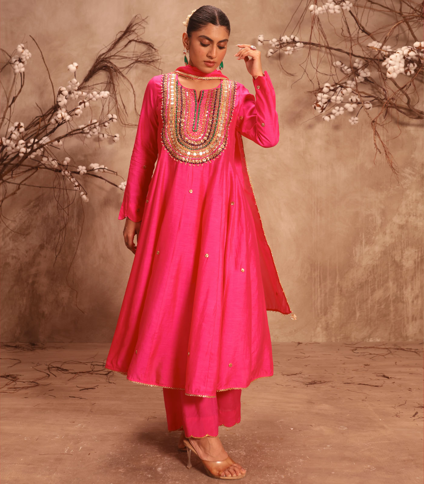 Nazakat Hot Pink Kalidaar Set