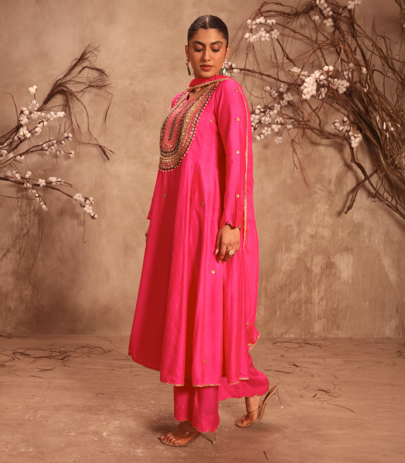 Nazakat Hot Pink Kalidaar Set - Image 3