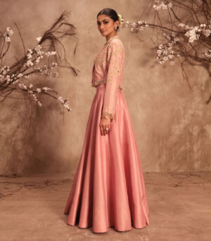 Nazakat Light Pink Jacket Style Lehenga Set