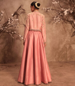 Nazakat Light Pink Jacket Style Lehenga Set
