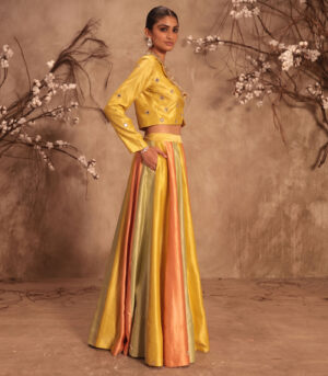 Nazakat Multicolor Yellow Jacket Style Lehenga Set