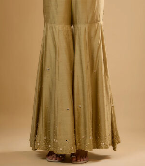 Nazakat Light Green Heavy Mirror Work Sharara Set