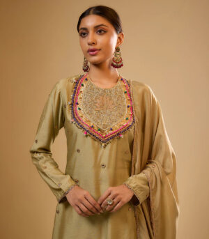 Nazakat Light Green Lotus Yoke Sharara Set