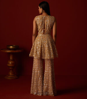 Peplum Top With Slit At Back