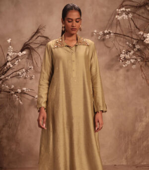 Nazakat Light Green Collar Kurta Set