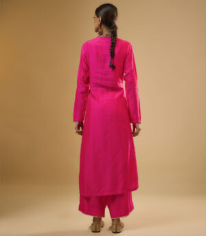 Nazakat Hot Pink Applique Kurta Set