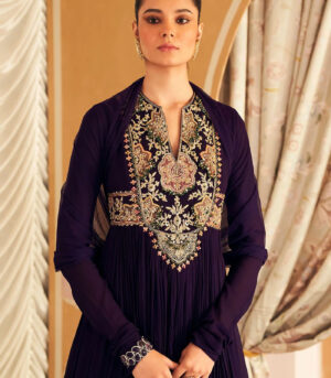 Banafsha Anarkali set