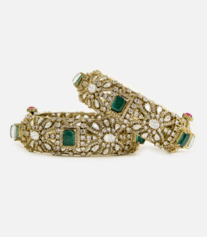 Emerald & Kundan Statement Bangles