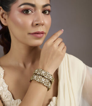 Classic Moissanite Polki Bangles