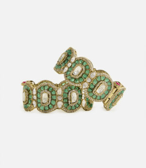 Green Stone Studded Designer Bangles