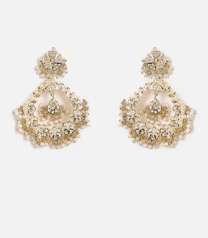 Handcrafted Pearl Cluster Statement Earrings