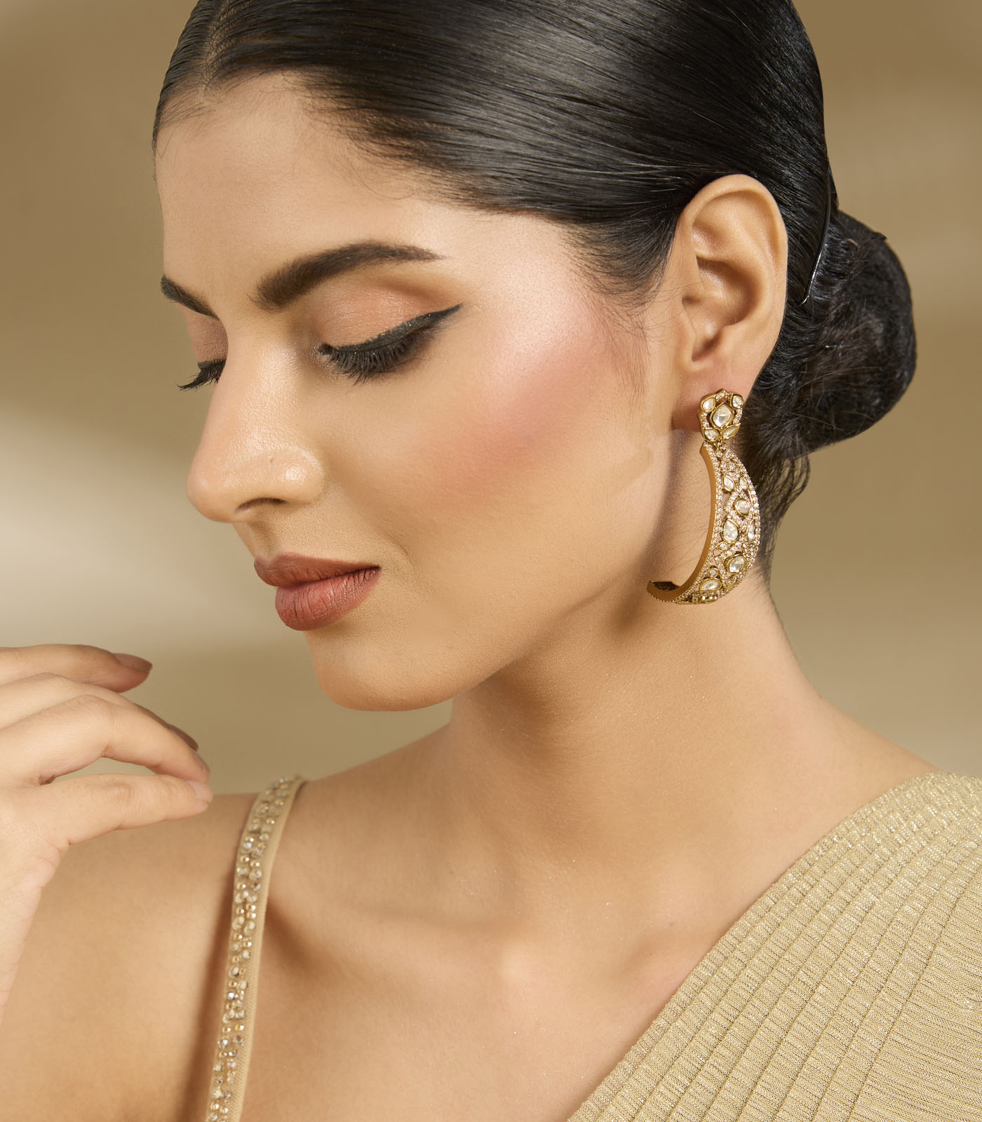 Elegant Gold Plated Hoop Earrings