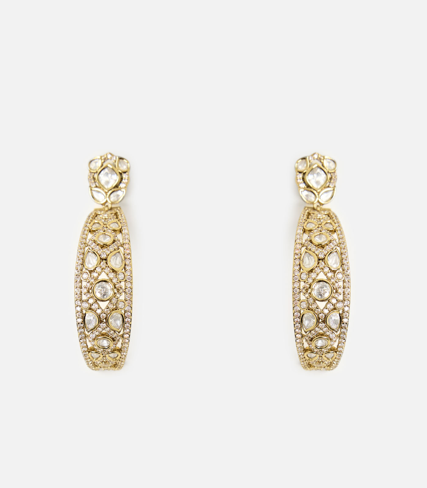 Elegant Gold Plated Hoop Earrings - Image 2