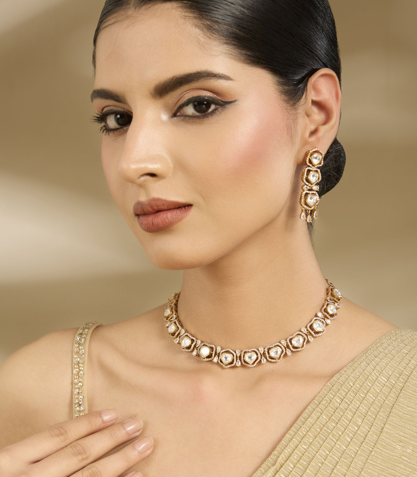 Gold-Plated Kundan Choker Set