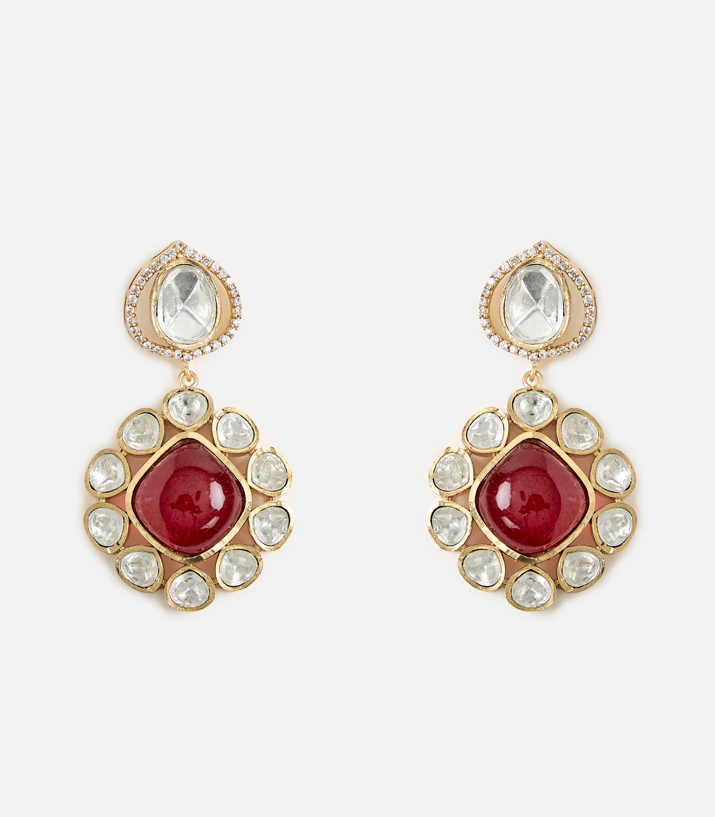Ruby & Kundan Pearl Necklace Set - Image 5