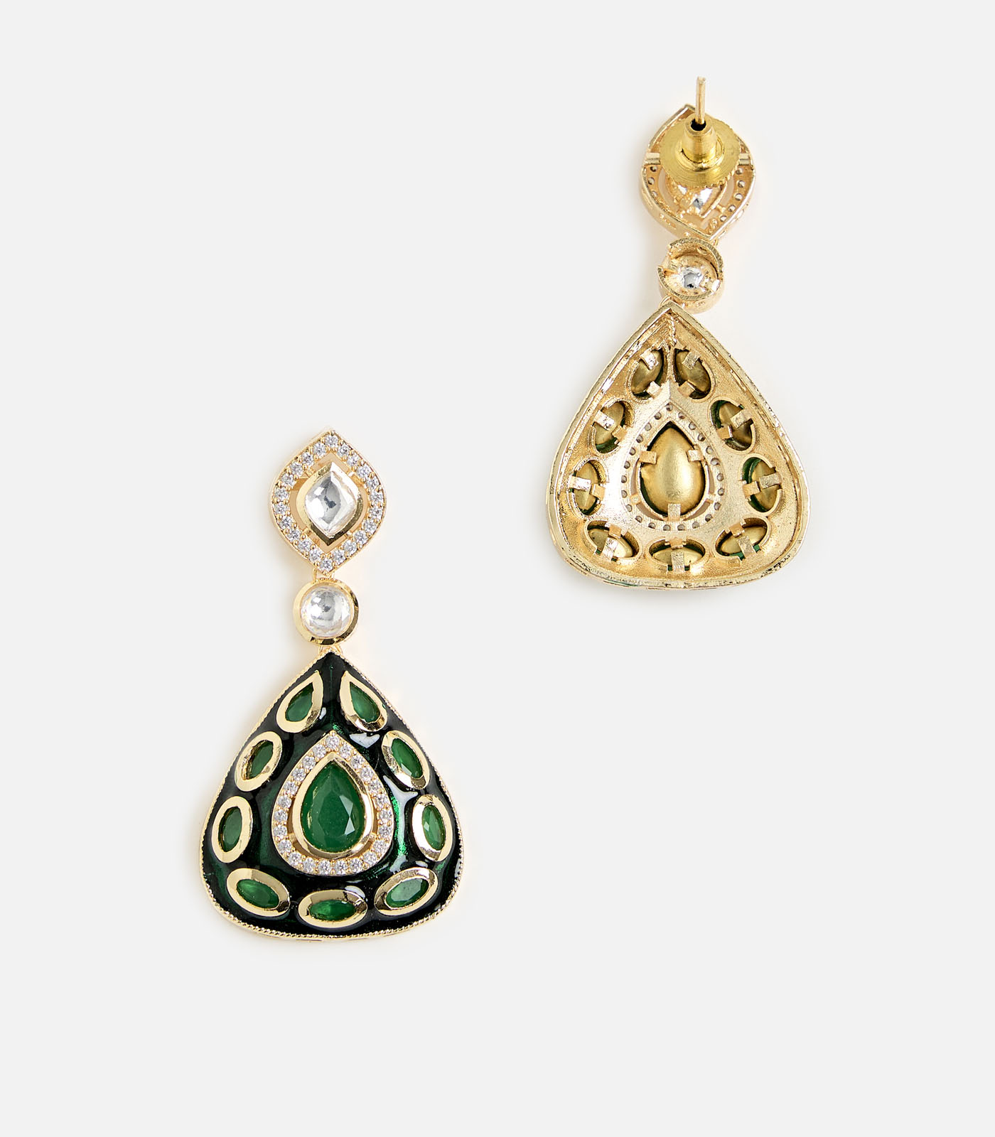 Emerald Stone Choker Set with Earrings - Image 4