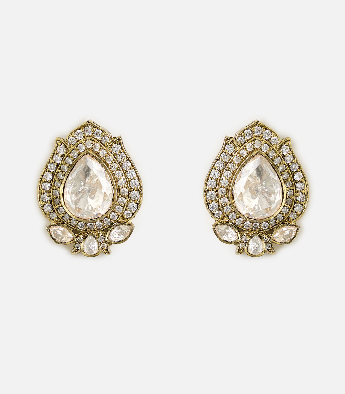 Floral Kundan Choker Necklace Set - Image 3