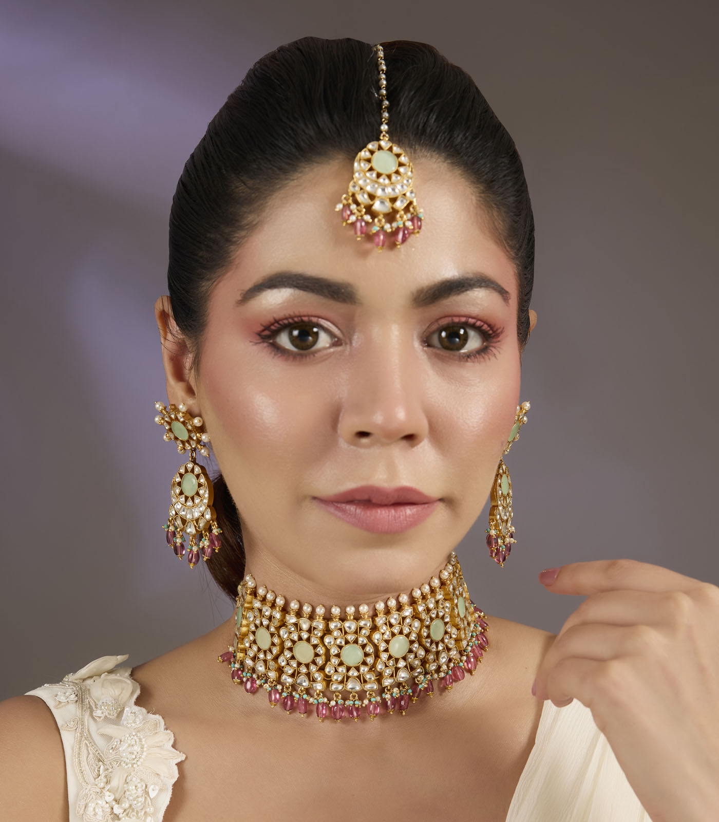 Kundan & Beaded Bridal Choker Set