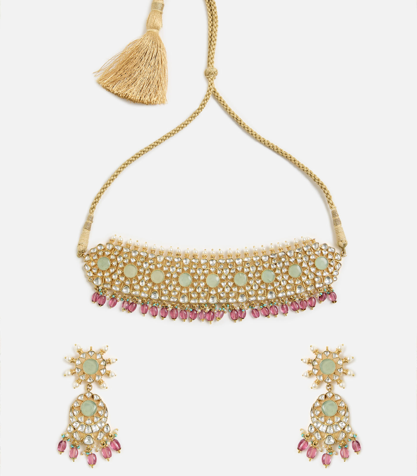 Kundan & Beaded Bridal Choker Set - Image 3