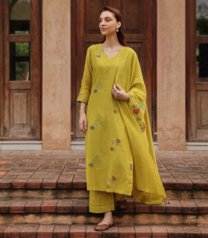Citrine  Bloom Embroidered Kurta Set