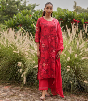 Rosewood Bloom Embroidered Kurta Set