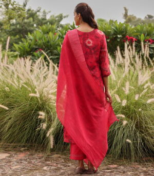 Rosewood Bloom Embroidered Kurta Set