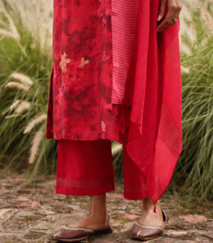 Rosewood Bloom Embroidered Kurta Set