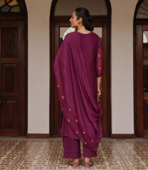Amethyst Bloom Embroidered Kurta Set