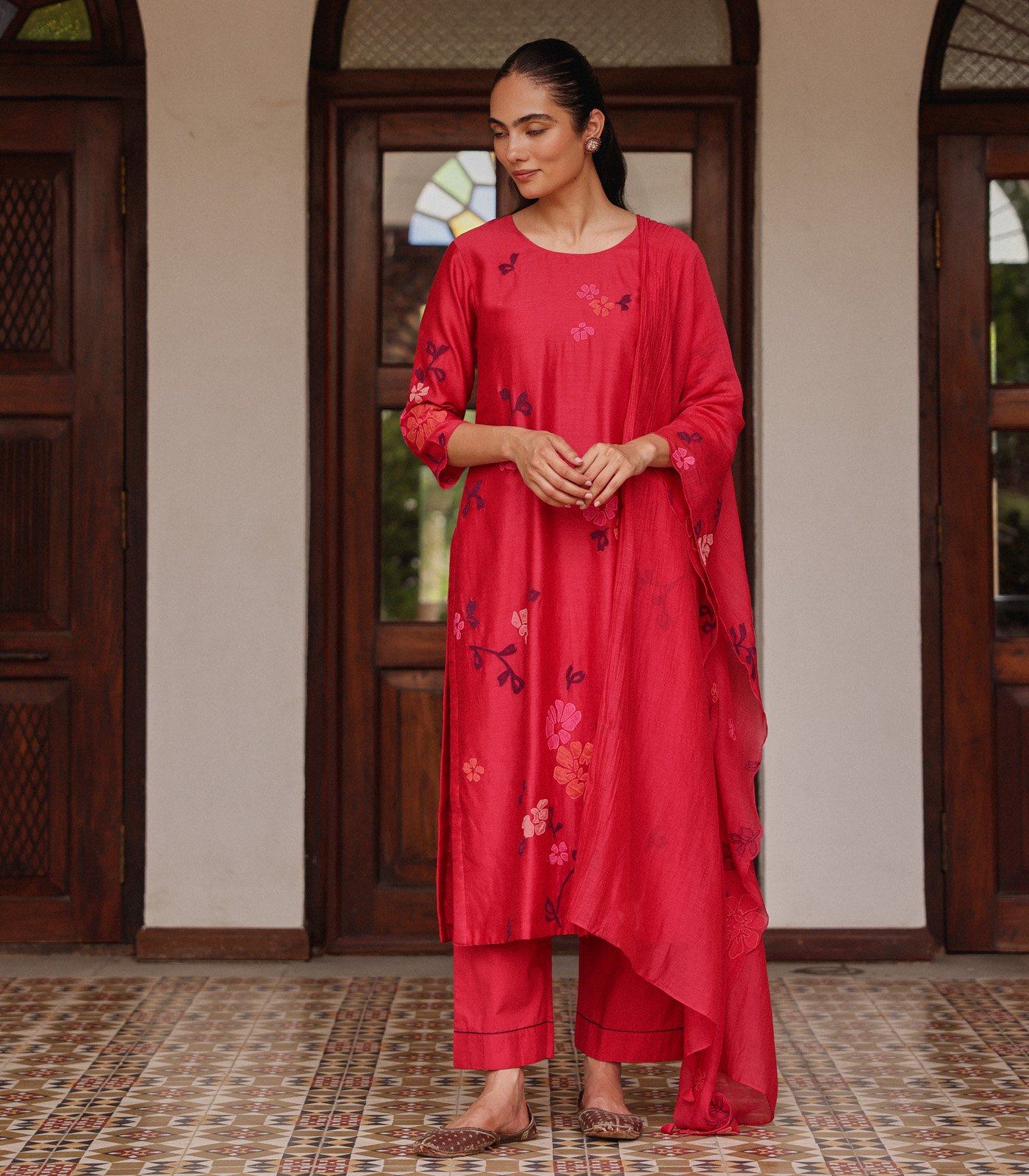 Rosewood Applique Kurta Set