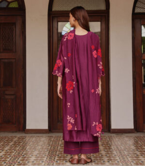 Amethyst Applique Floral Kurta Set