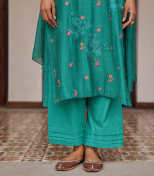 Teal Bloom Kurta Set