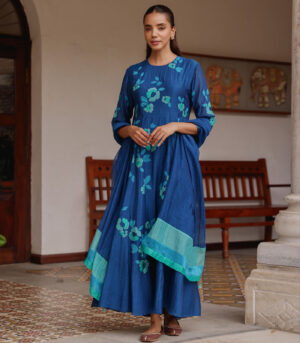 Indigo Bloom Anarkali
