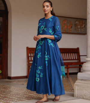 Indigo Bloom Anarkali