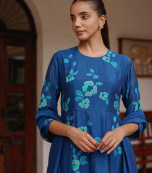 Indigo Bloom Anarkali