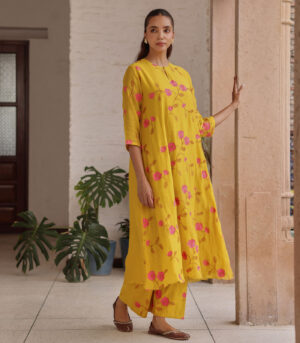 Canary Bloom Embroidered Co-ord set