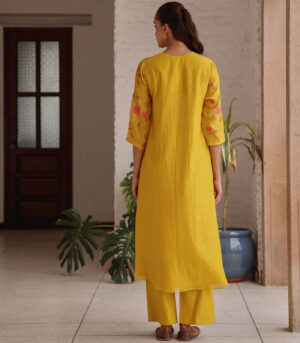 Canary Bloom Embroidered Co-ord set