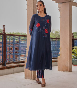 Indigo Applique Bloom Co-ord Set