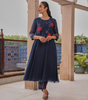 Indigo Applique Bloom Co-ord Set