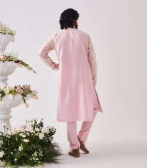 Chanderi Handloom Kurta paired with Pyjama Pants