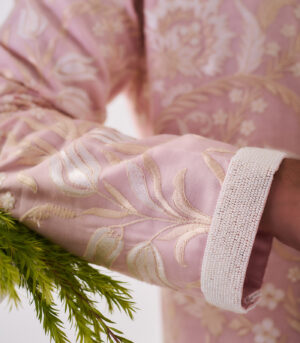 Chanderi Handloom Kurta paired with Pyjama Pants