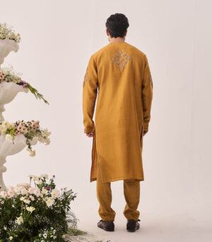Chanderi Handloom Kurta paired with Pyjama Pants