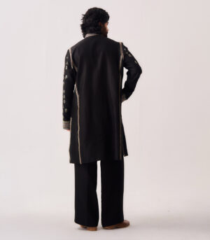 Chanderi Handloom Phiran style Kurta paired with Flare Pants